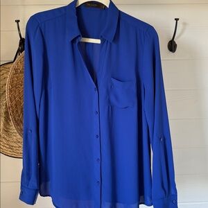 The Limited Royal Blue Button Down Roll-up sleeve